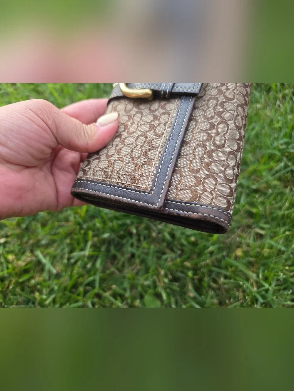 Coach Vintage Signature Soho Long Biflold Wallerlt With Checkbook Holder. GUC
